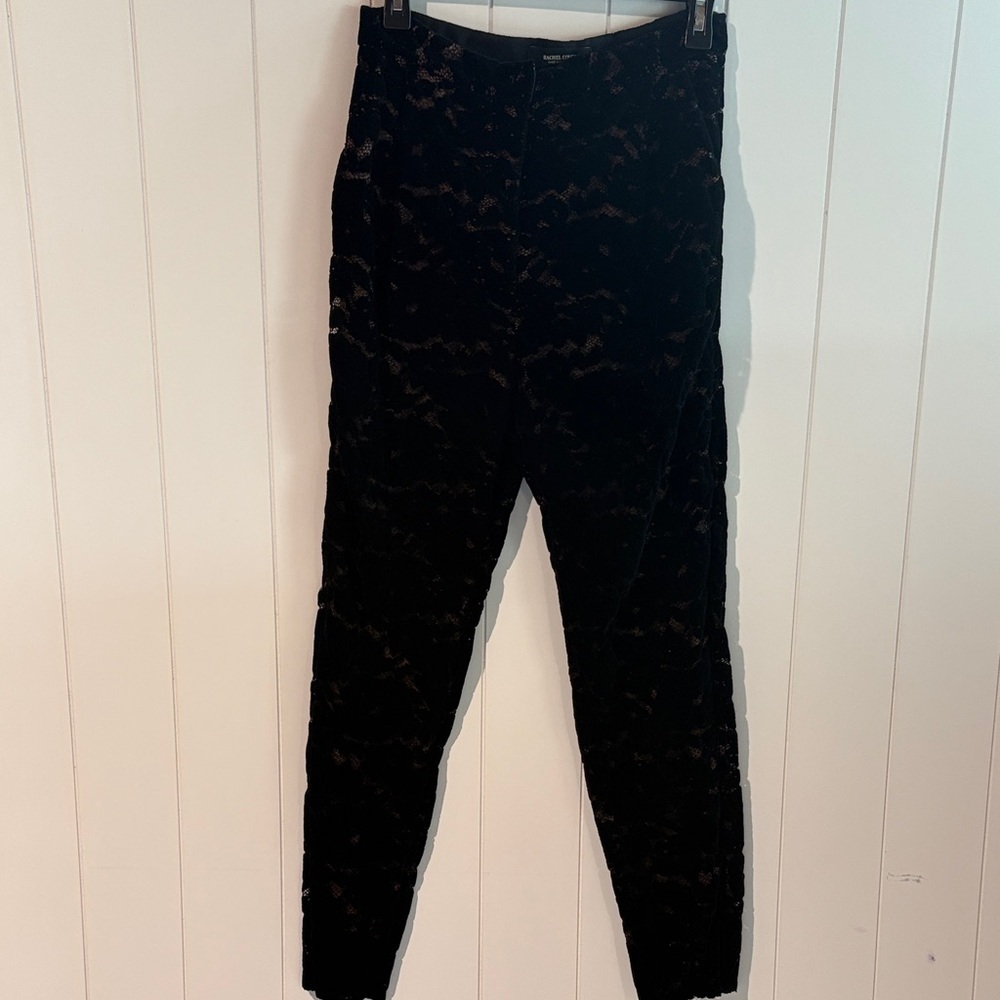 Rachel Comey black velvet lace fully lined high waist pants cocoa liner S